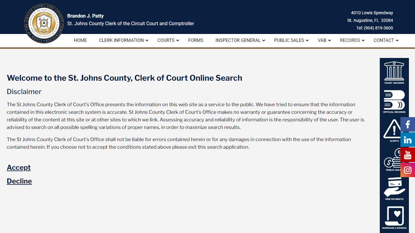 Records - Saint Johns County Clerk of Courts - St. Johns, FL
